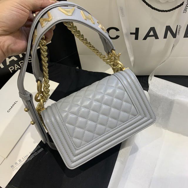 Chanel女包 67085# Chanel2020年新款羊皮包 手提金屬LoGo Chanel鏈條單肩斜挎小號包  djc3986